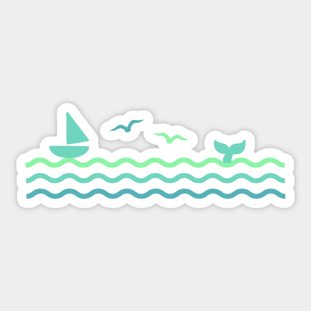 New Horizons Ocean Sticker by peachycrossing